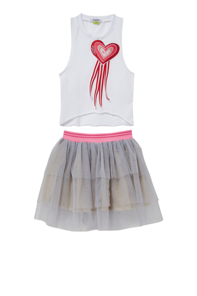 Heart Top and Tulle Skirt Set